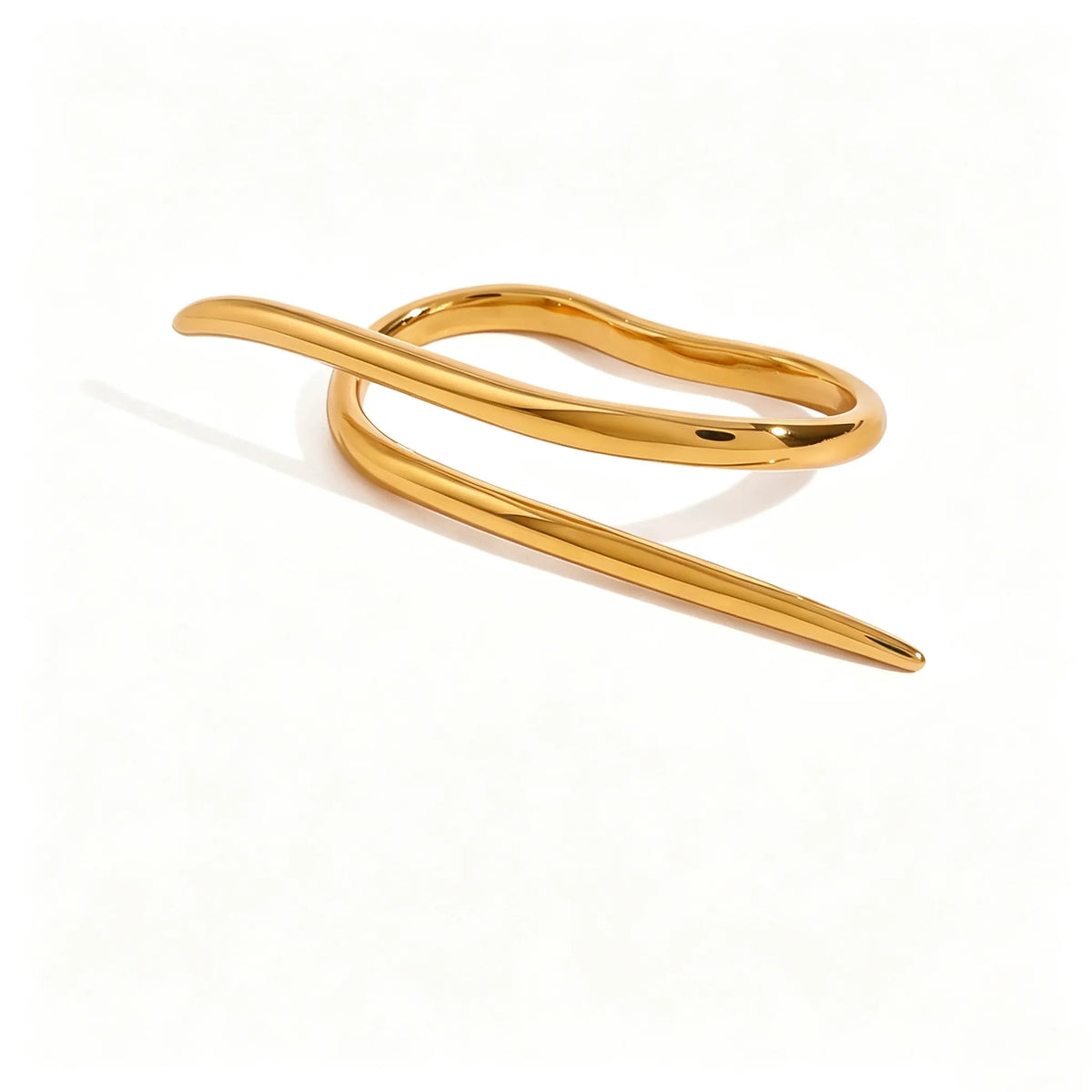 Waterproof Sculptural Geometric Cuff Open Rings
