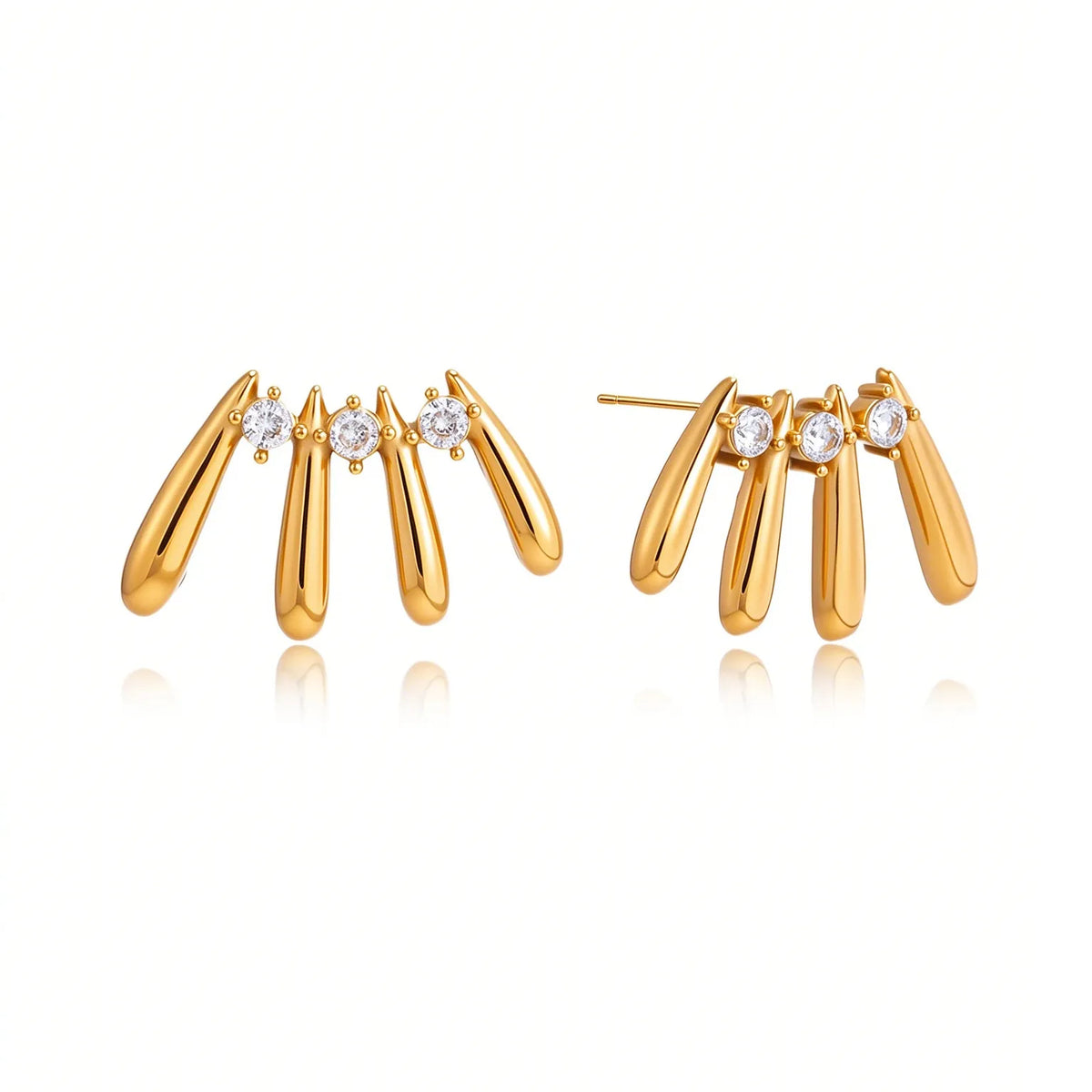 Waterproof Gold Geometric Studs Dangle Earrings
