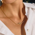 Waterproof Pavé CZ Knot Necklace