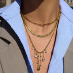 Waterproof Gold Teardrop CZ Necklace
