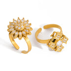 Waterproof Gold Spinner Rotatable Ring