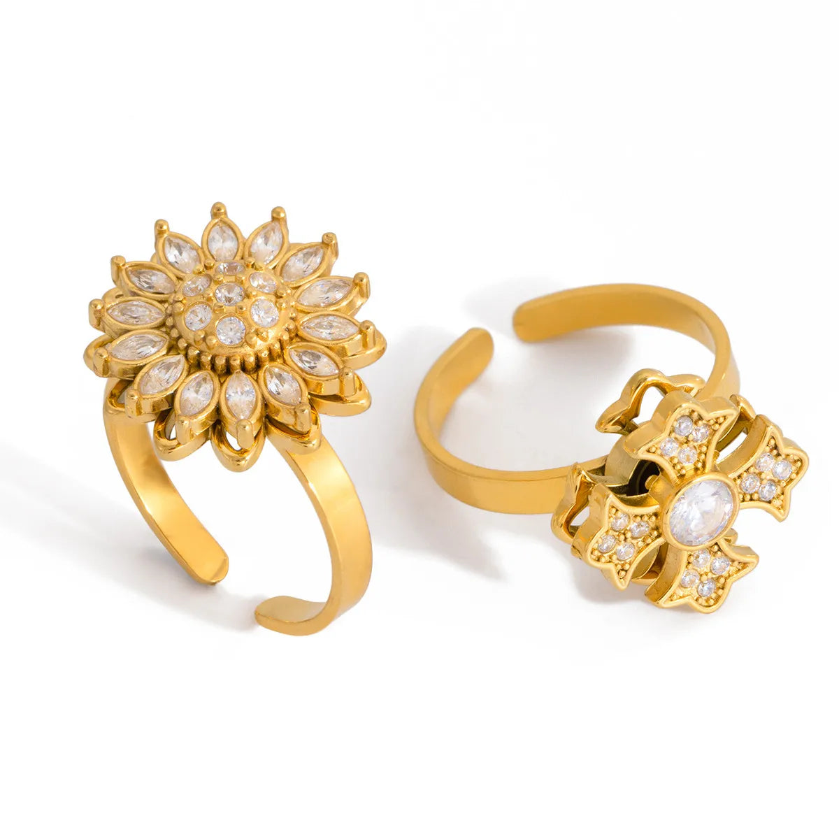 Waterproof Gold Spinner Rotatable Ring