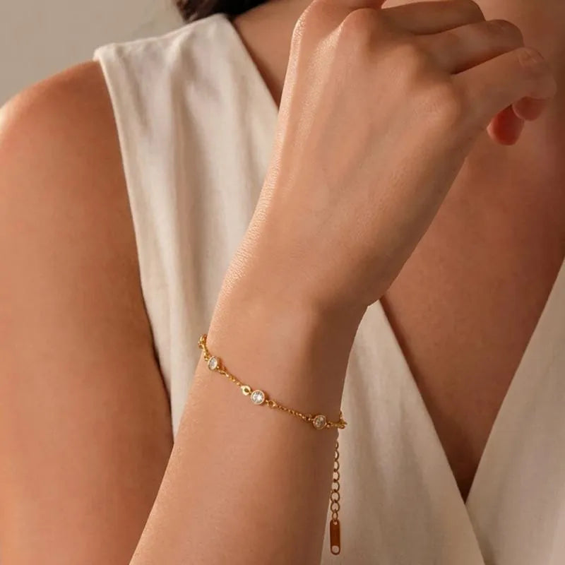 Waterproof Gold Dainty Twisted Chain Bracelet