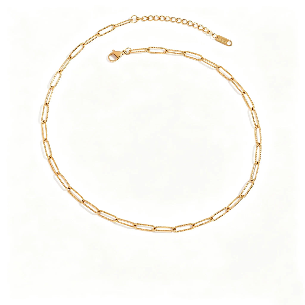 Waterproof Trio Stone Pendant & Cable Chain Necklace