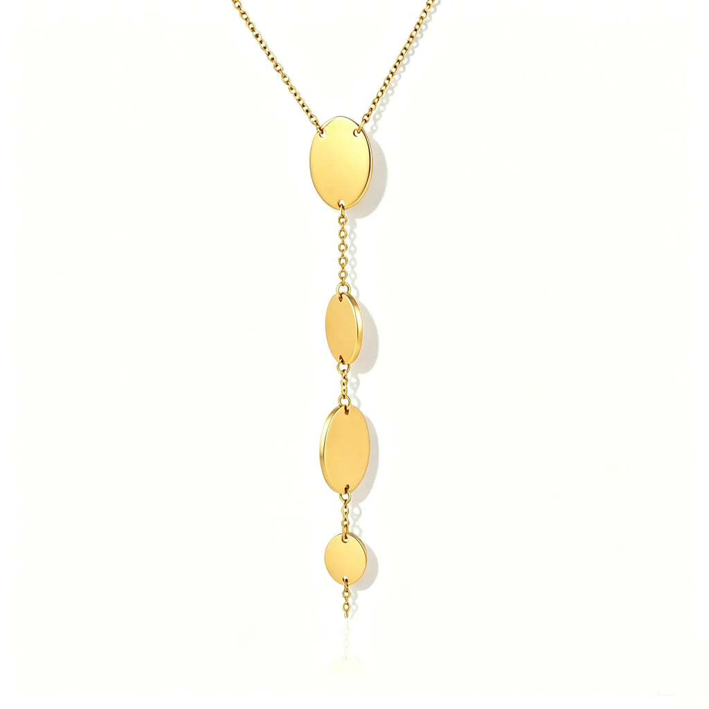 Waterproof Gold Geometric Modern Y-Necklace