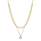 Waterproof Gold CZ Pendant Necklace