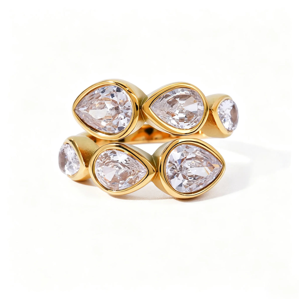 Waterproof Mixed-Cut CZ Ring Collection