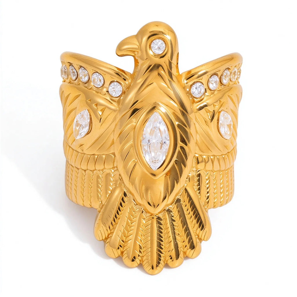 Waterproof Gold Eagle Ring