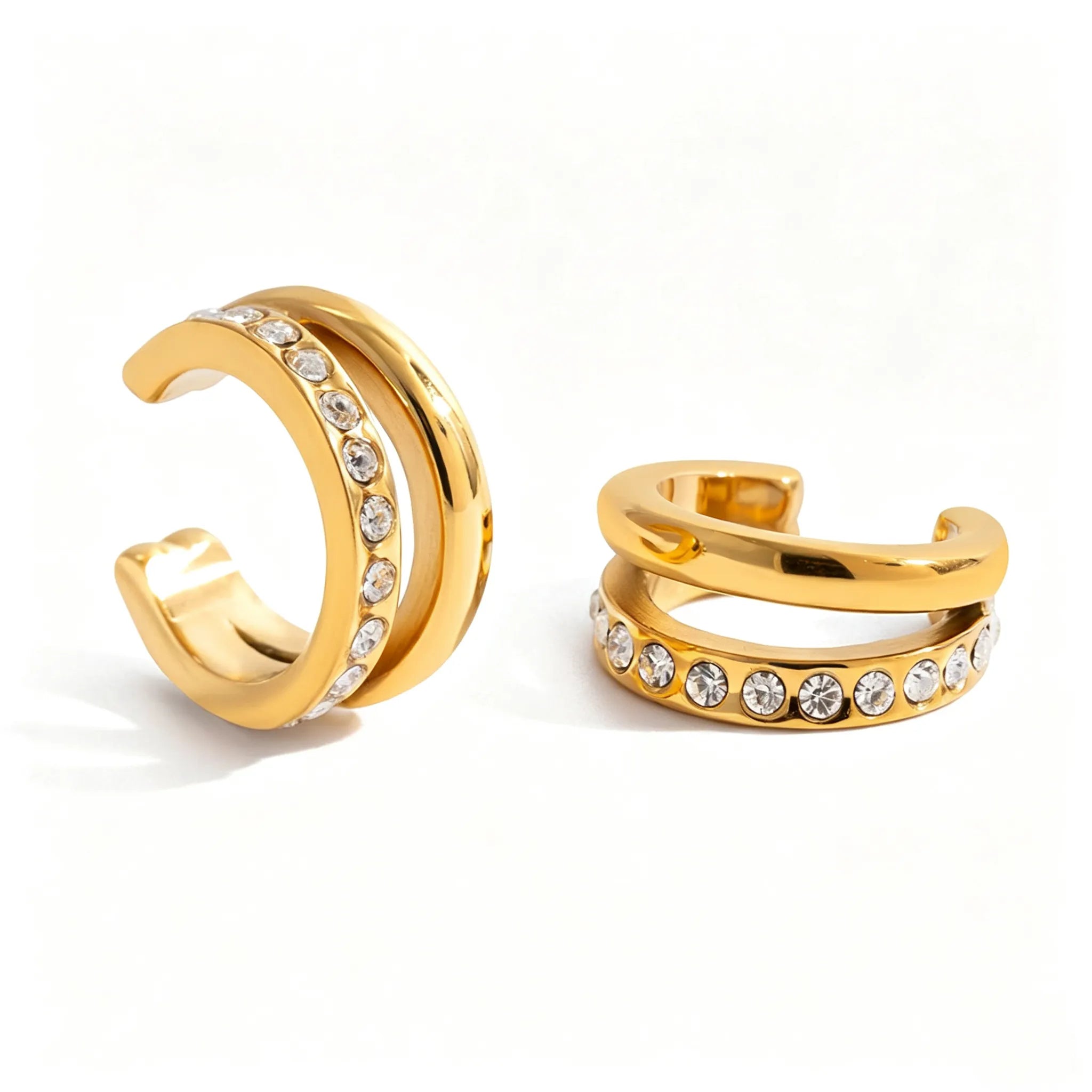 Gold Spiral Claw Drop Earrings – Waterproof Pear Zirconia