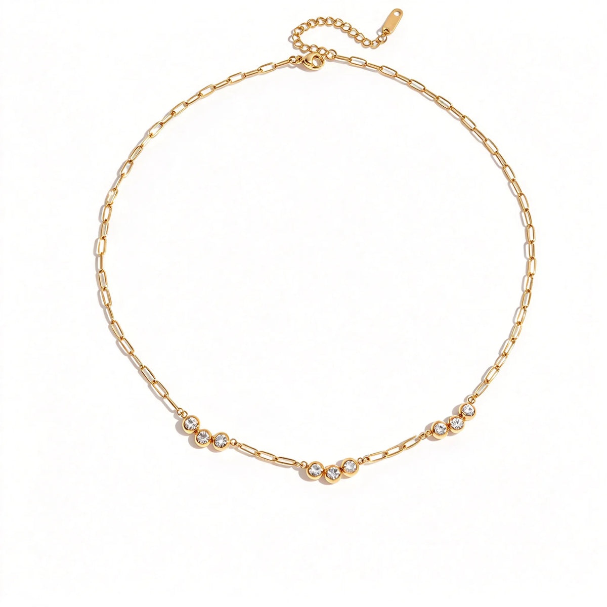 Waterproof Dainty Layering Chain Floral CZ Necklace