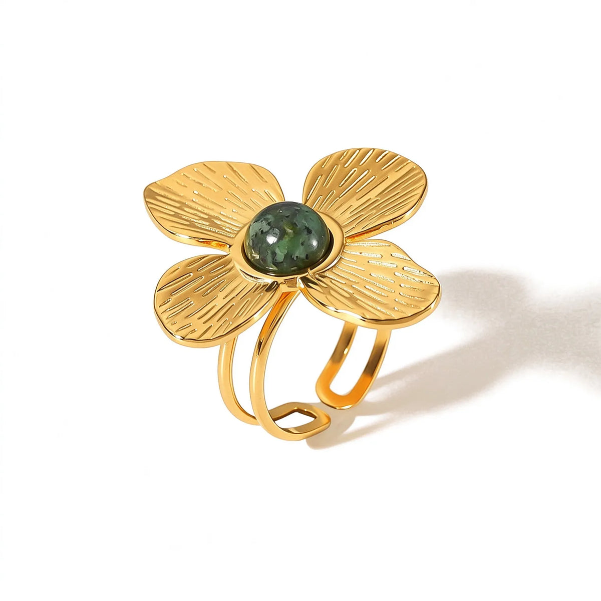 Waterproof Gold Butterfly & Flower Open Rings