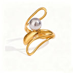 Waterproof Gold & Silver Ball Wrap Open Ring