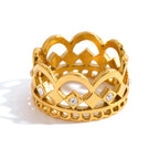 Waterproof Lace Crown Ring