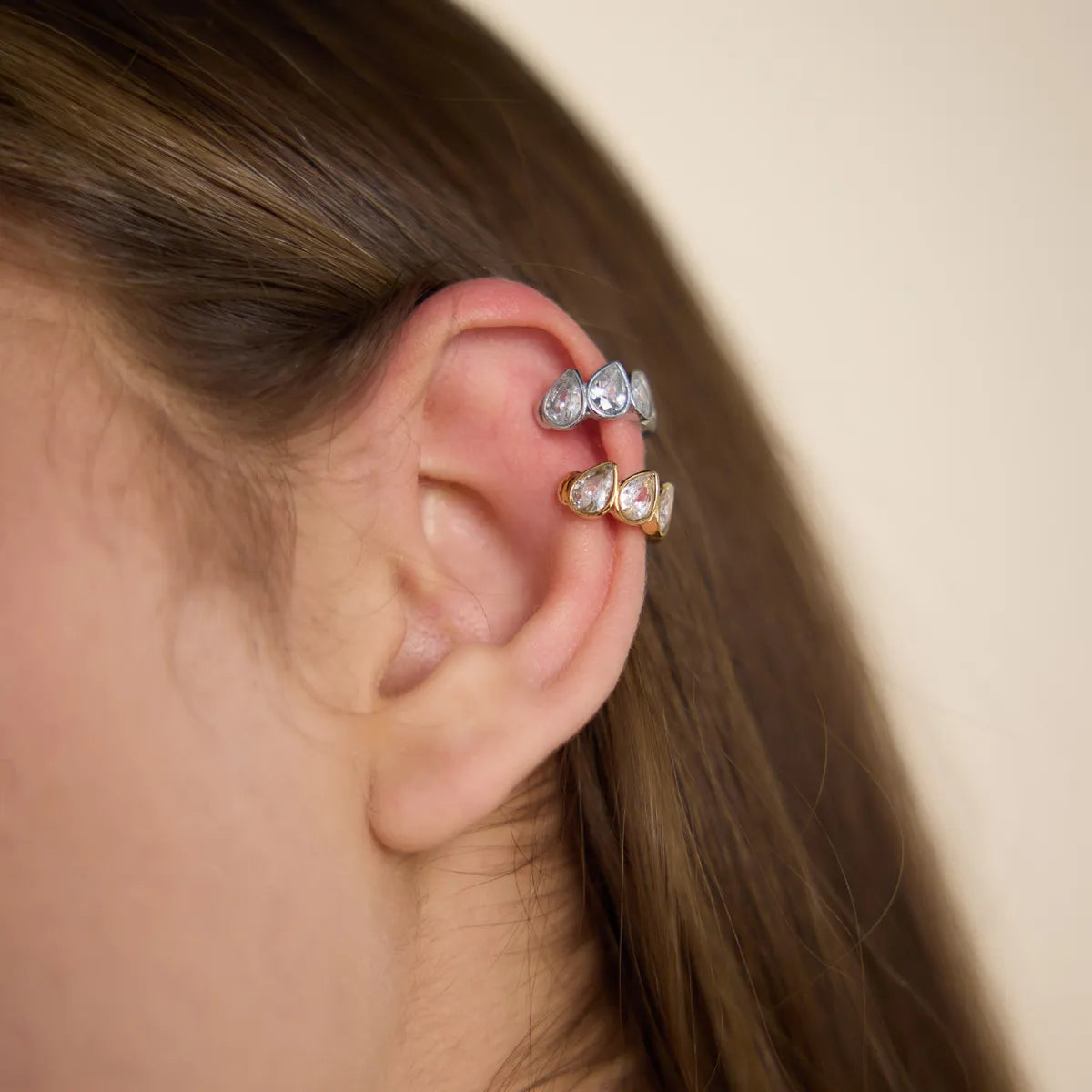 Waterproof No-Piercing Chunky CZ Ear Cuffs