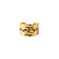 Waterproof Hammered Wide Band Cuff Ring