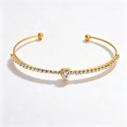 Waterproof CZ Open Tennis Cuff Bracelet
