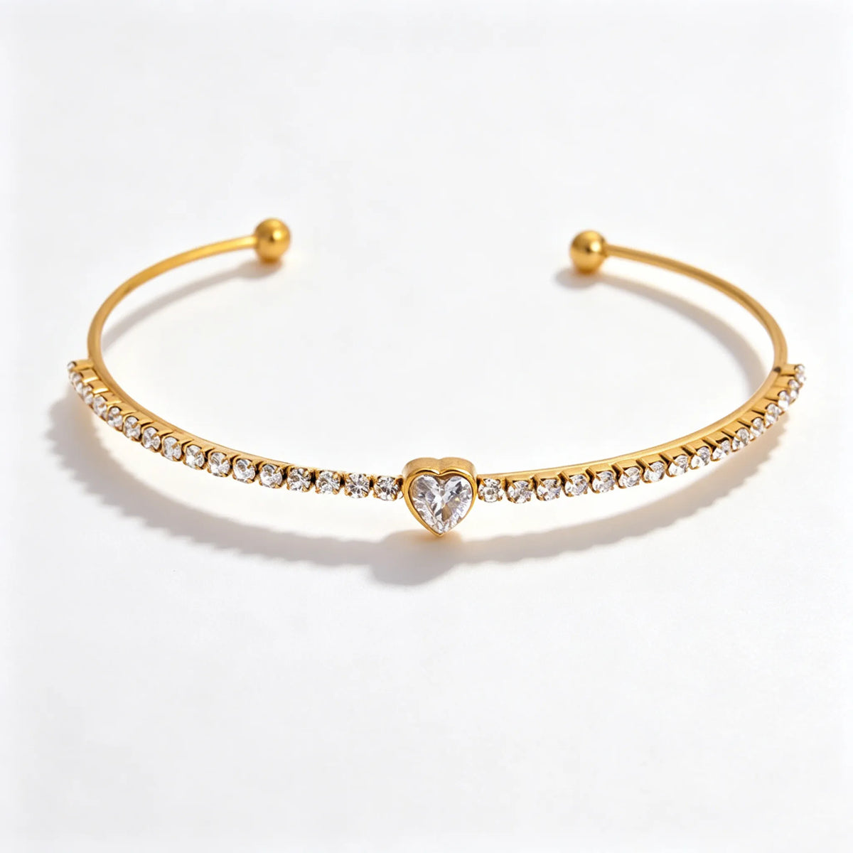 Waterproof CZ Open Tennis Cuff Bracelet