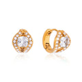 Heart Halo CZ Huggie Earrings – Waterproof 18K Gold