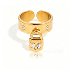 Waterproof Vintage CZ Open Ring