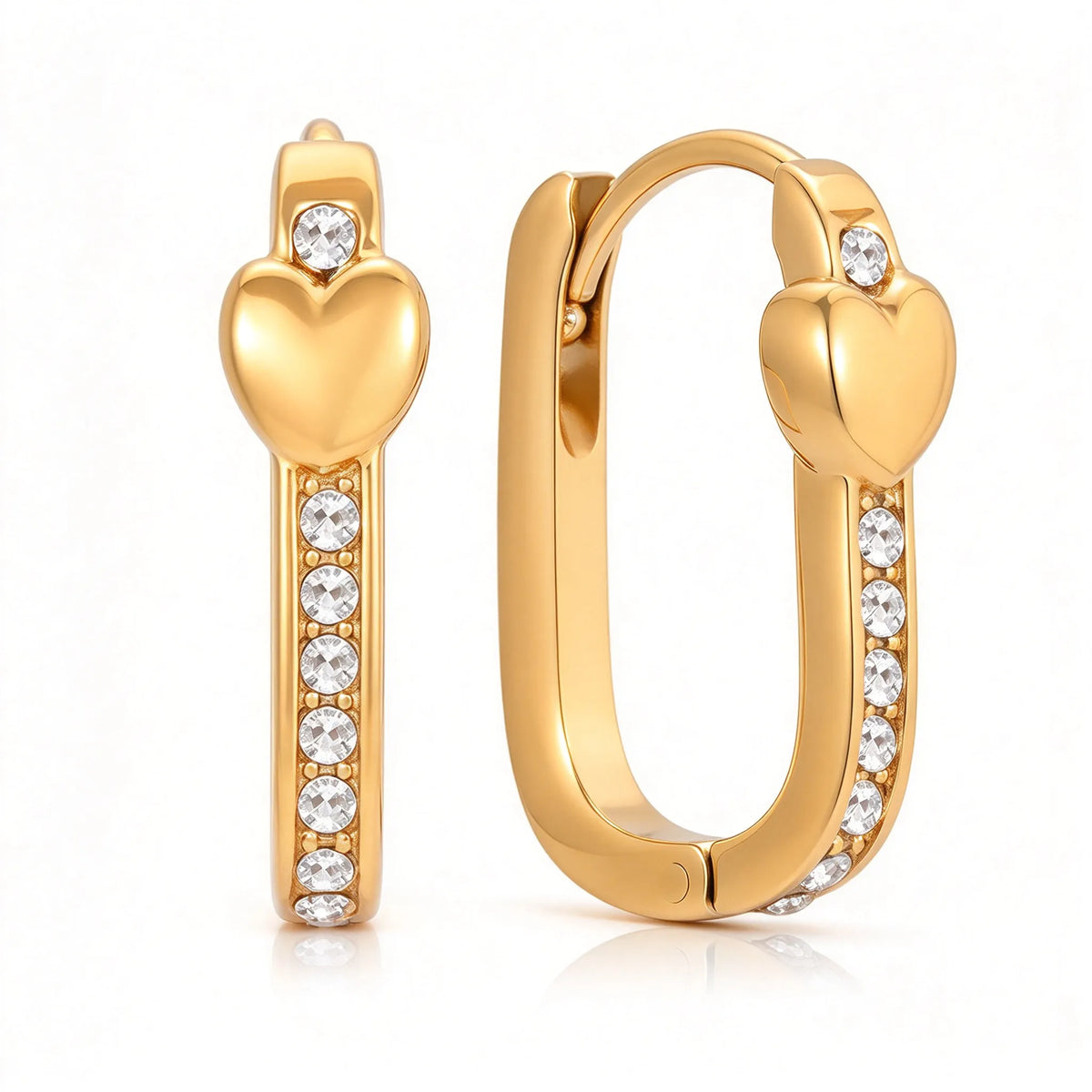 Waterproof Rectangular Huggie Hoops