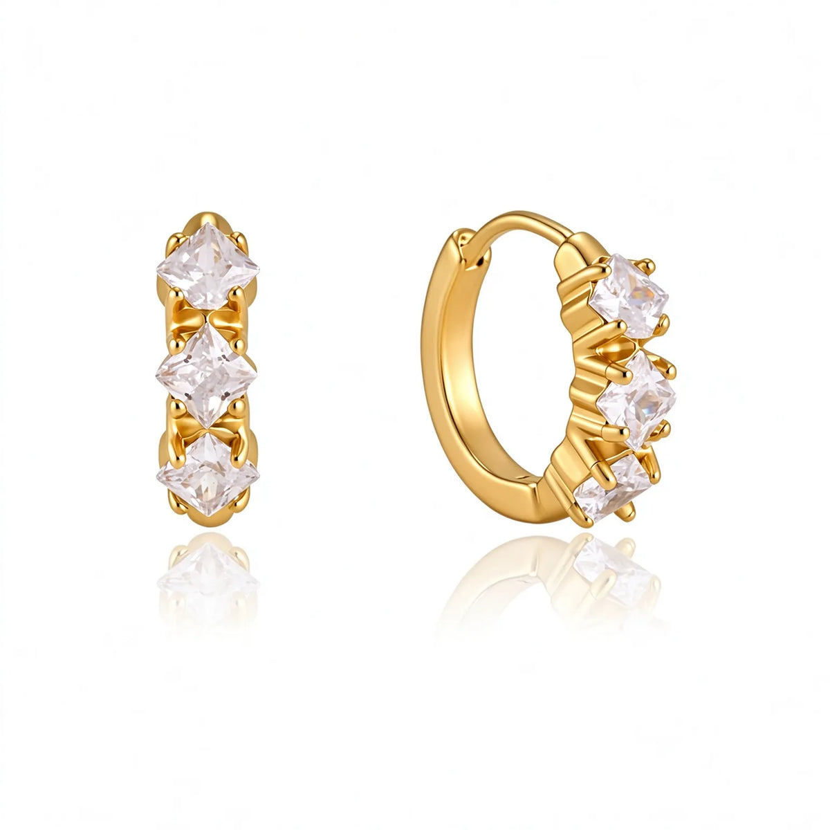 Waterproof Gold Huggie Hoops