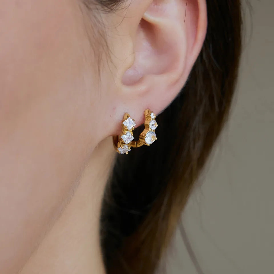 Waterproof Gold Huggie Hoops