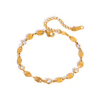 Dainty Zirconia Chain Bracelet Collection – Waterproof 18K Gold
