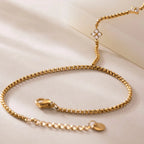 Waterproof Floral Hand Chain Bracelet with Ring