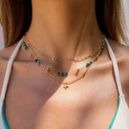 Waterproof Natural Stone Layered Necklace