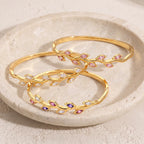 Waterproof Gold Vine Marquise CZ Bangle