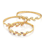 Waterproof Gold Vine Marquise CZ Bangle
