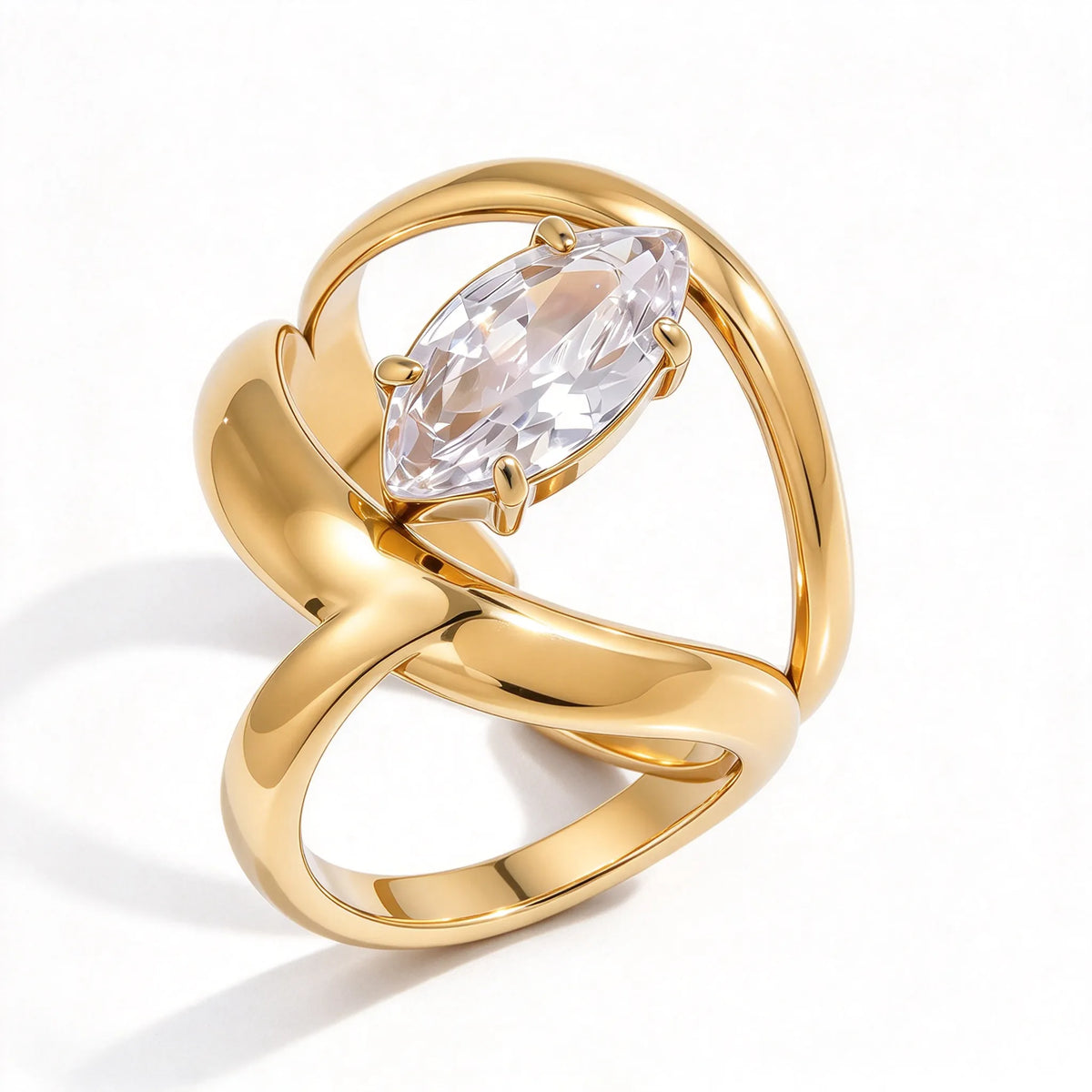 Waterproof Gold Sculptural Ring Collection