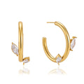 Waterproof Marquise CZ Open Hoops