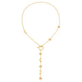 Moon & Star Toggle Lariat Y-Necklace – Waterproof 18K Gold