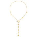 Moon & Star Toggle Lariat Y-Necklace – Waterproof 18K Gold