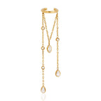 Multi-Chain CZ Dangle Ear Cuff (single)– Waterproof 18K Gold