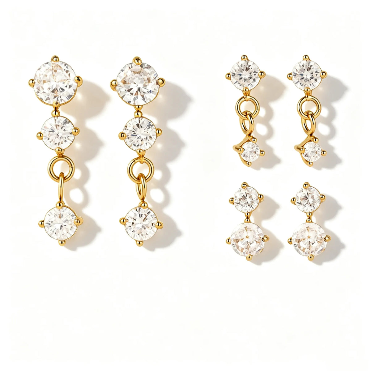 Waterproof Chain Ear Cuff & CZ Studs