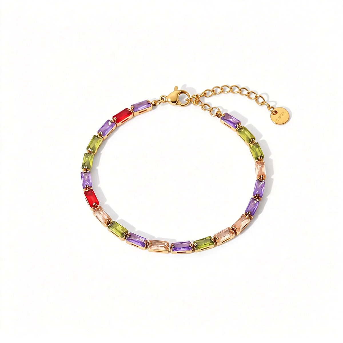 Waterproof Gold Tennis Chain Baguette CZ Bracelet
