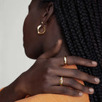 Waterproof Gold Multi-Color CZ Chunky Dome Ring