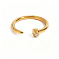 CZ Nail Head Open Ring – Waterproof 18K Gold & Silver