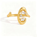 Waterproof Liquid Gold CZ Open Rings