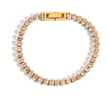 Waterproof Tennis & Paperclip Chain Bracelet