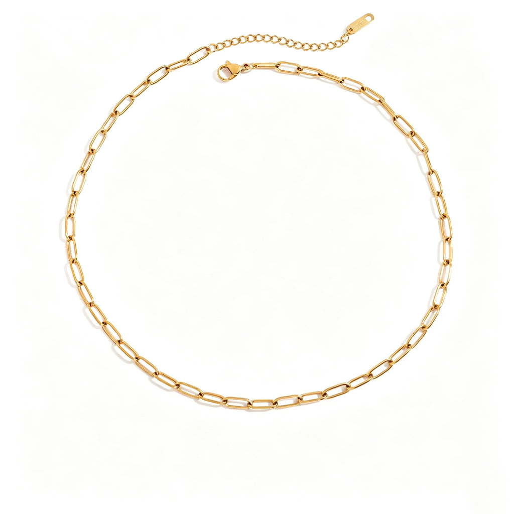 Waterproof CZ & Paperclip Layered Necklace