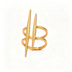 Waterproof Sculptural Geometric Cuff Open Rings