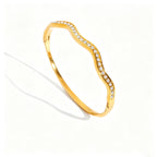 Waterproof  Wave Cuff CZ Bangle