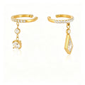 Waterproof Pavé CZ Dangling Drop Cartilage Ear Cuffs
