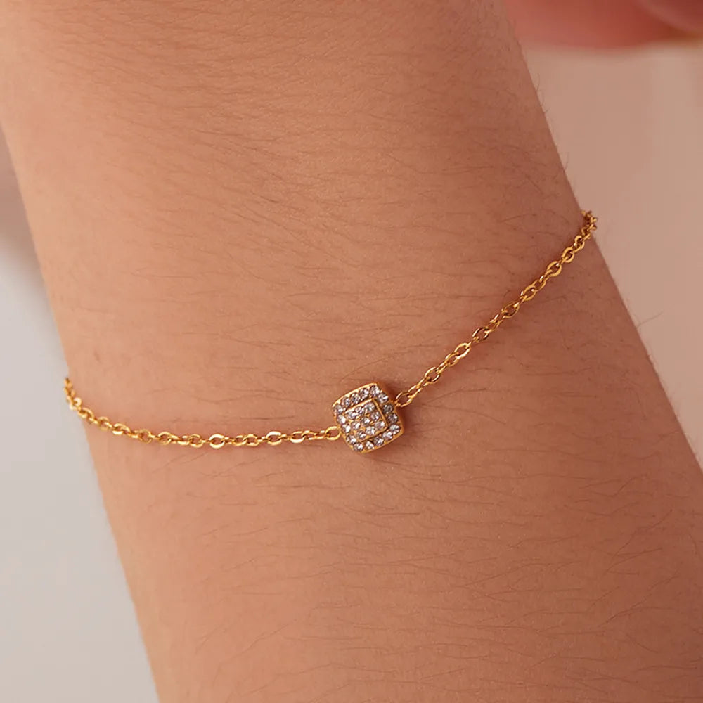 Waterproof Dainty Gold Chain CZ Bracelet