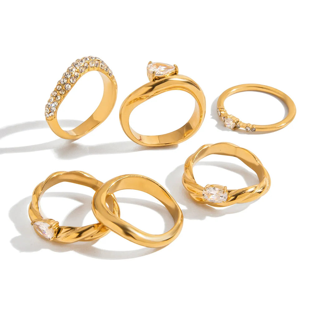 Waterproof Pave Zirconia Statement Layering Ring
