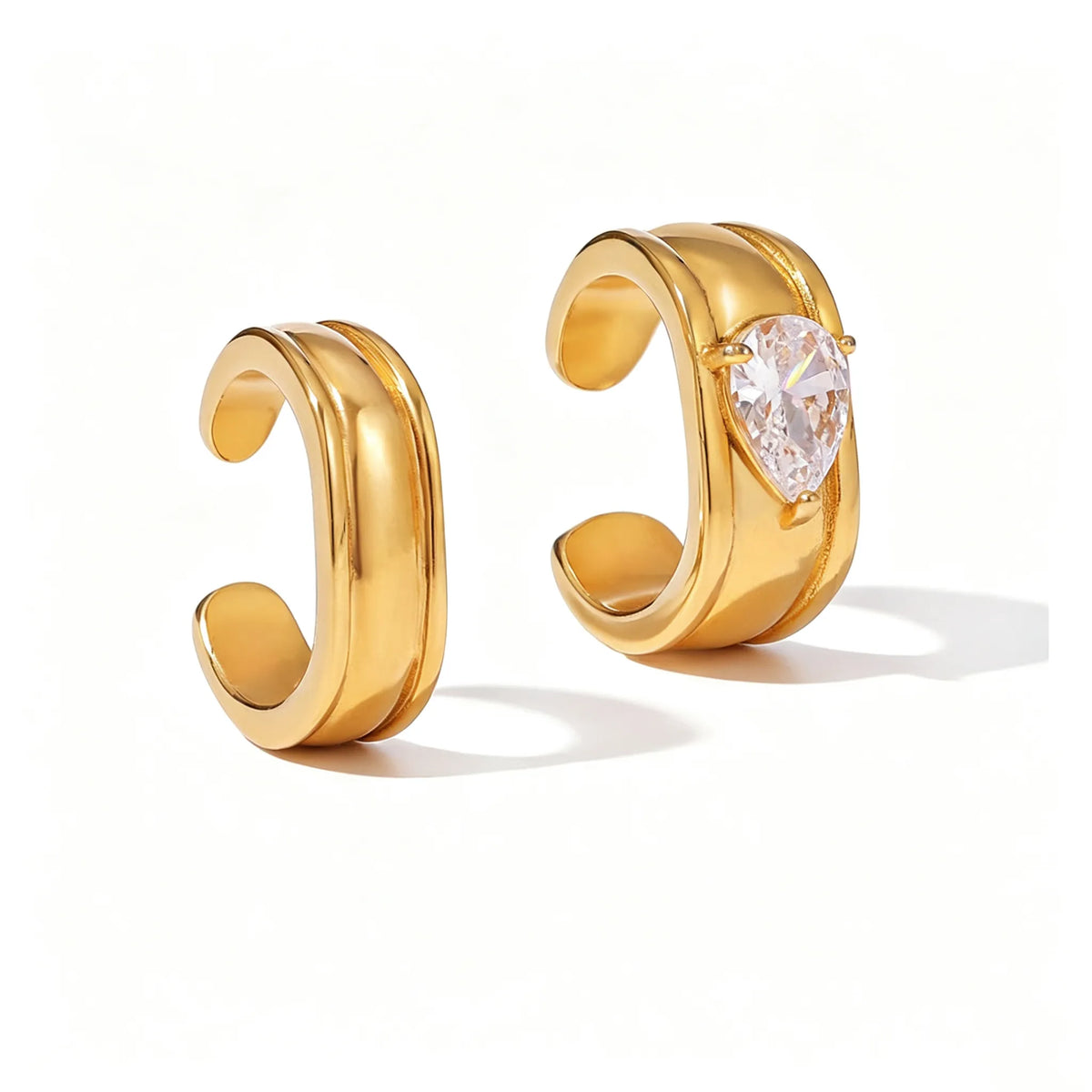 Waterproof No-Piercing Chunky CZ Ear Cuffs