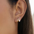 Waterproof Curved Huggie Studs Earrings